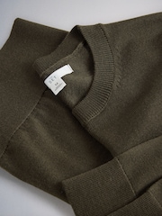 Khaki - Sweter The Set z wełny merino z długim rękawem i okrągłym dekoltem - Obraz 10 z 10