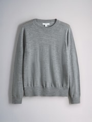 The Set Crew Neck Long Sleeve Merino Jumper Grey - Image 6 of 8