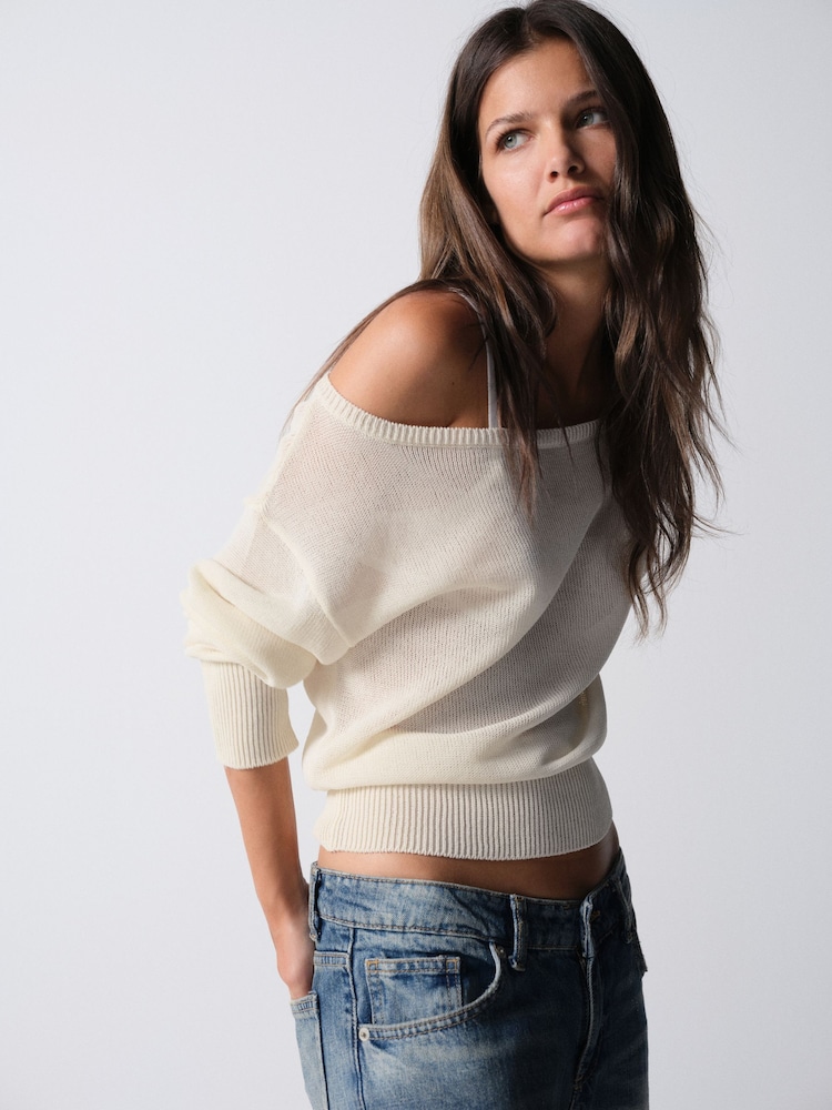 The Set 3 Pack Sheer Slash Neck Jumpers Cream/Camel/Chocolate Brown - Image 1 of 13