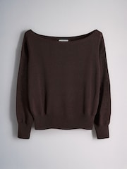 The Set 3 Pack Sheer Slash Neck Jumpers Cream/Camel/Chocolate Brown - Image 11 of 13