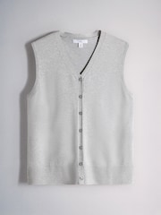 The Set 2 Pack Fine Knit V-Neck Waistcoat Black/Light Grey - Image 2 of 5