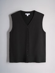 The Set 2 Pack Fine Knit V-Neck Waistcoat Black/Light Grey - Image 3 of 5