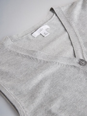 The Set 2 Pack Fine Knit V-Neck Waistcoat Black/Light Grey - Image 5 of 5