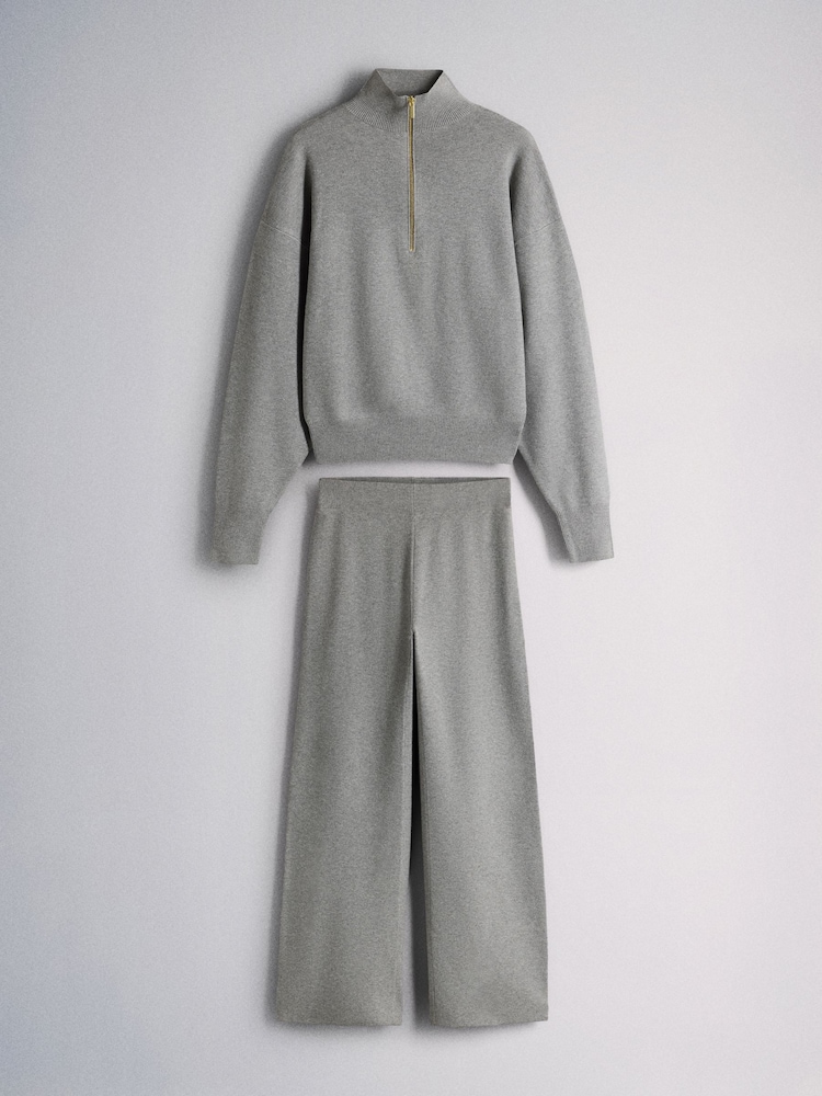 Sivi Marl - The Set Jumper and Joggers Co-Ord Set With Side Stripe Tipping - Slika 1 od 5