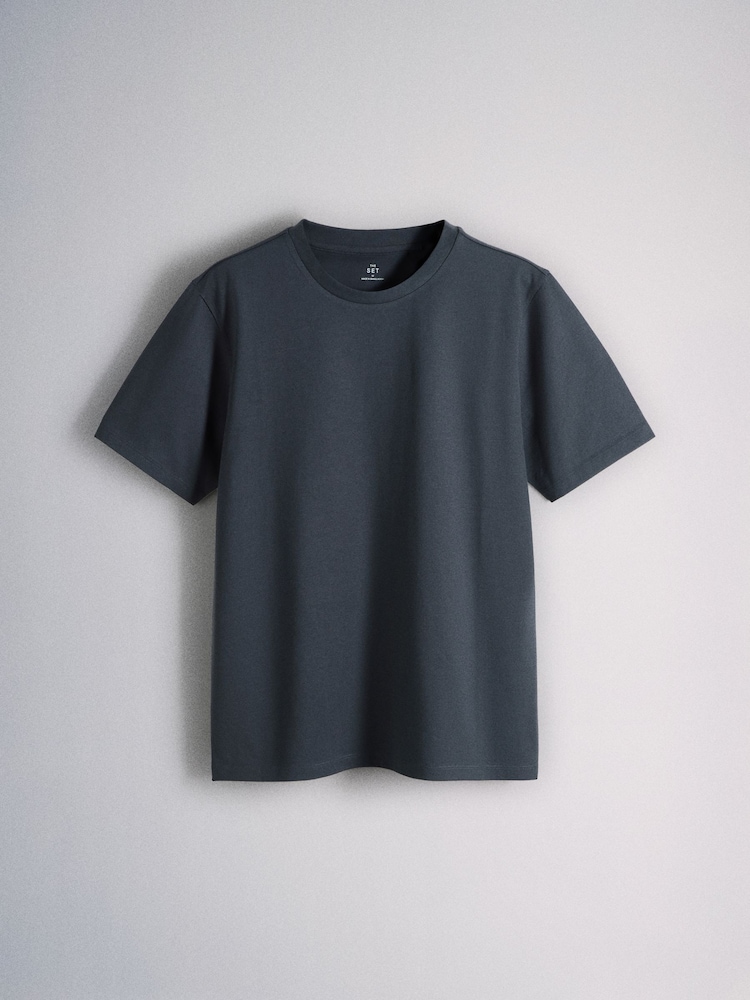 The Set Single Supima Cotton T-Shirt Navy - Image 2 of 6