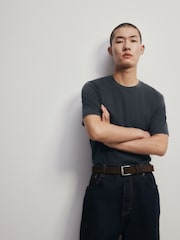 The Set Single Supima Cotton T-Shirt Navy - Image 3 of 6