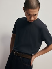 The Set Single Supima Cotton T-Shirt Navy - Image 4 of 6