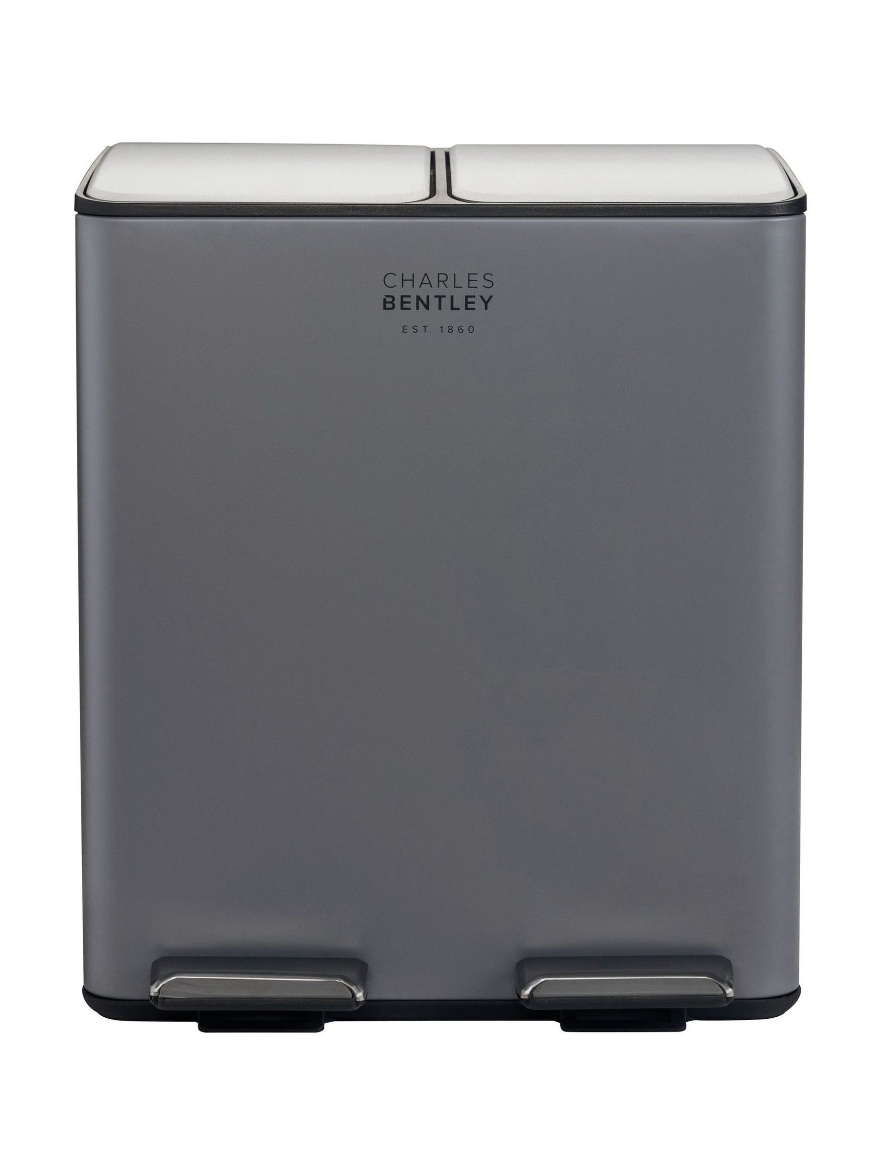 Buy Charles Bentley Grey 30L Double Compartment Kitchen Bin 30