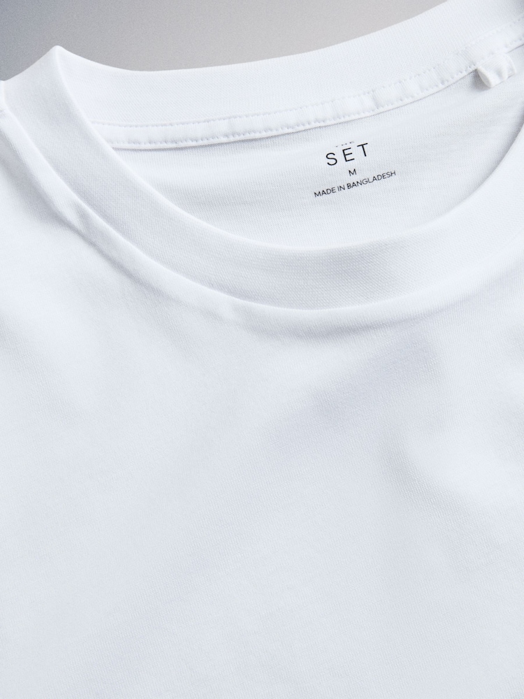 The Set Single Supima Cotton T-Shirt White - Image 3 of 3