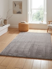 Think Rugs Silver Lux Shaggy Plain Shaggy Rug - Image 1 of 6