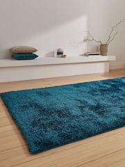 Think Rugs Dark Green Lux Shaggy Plain Shaggy Rug - Image 2 of 6