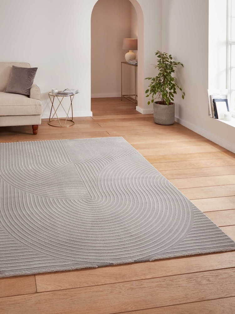 Think Rugs Grey Flores 1924 Modern Rug - Image 1 of 6