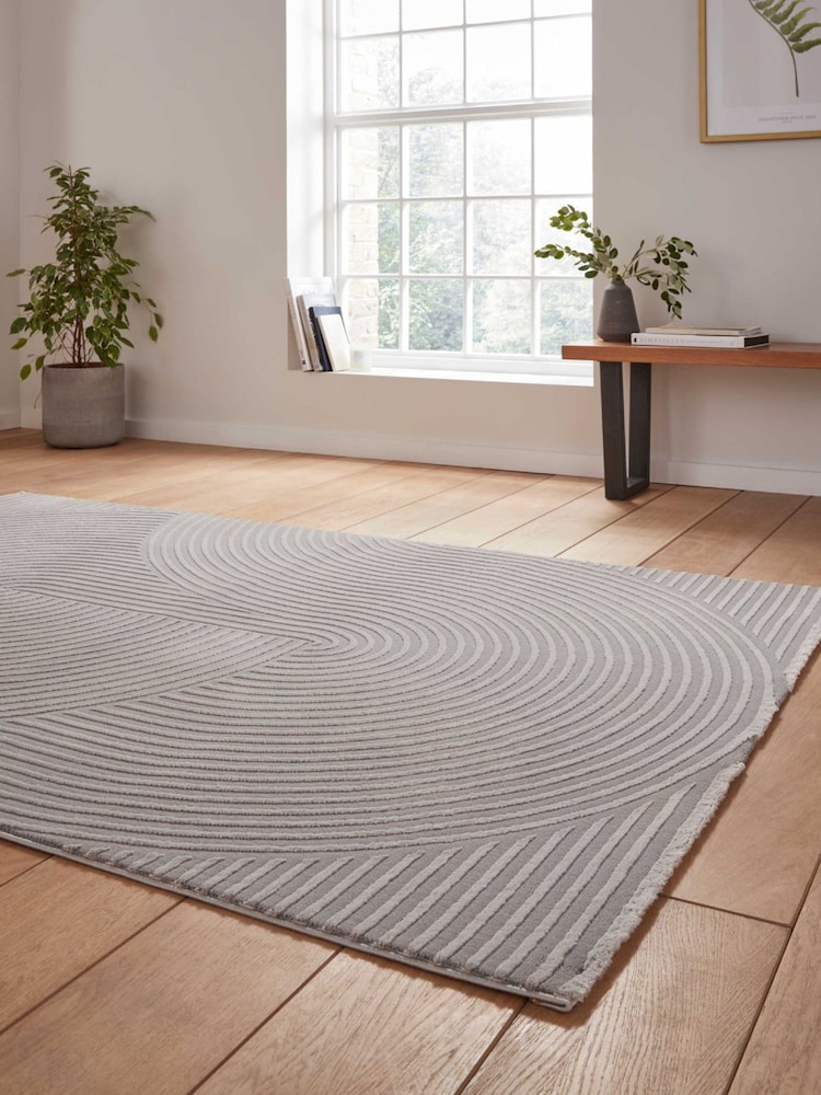 Think Rugs Grey Flores 1924 Modern Rug - Image 2 of 6