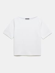 Mint Velvet Cream Slash Neck T-Shirt - Image 1 of 3