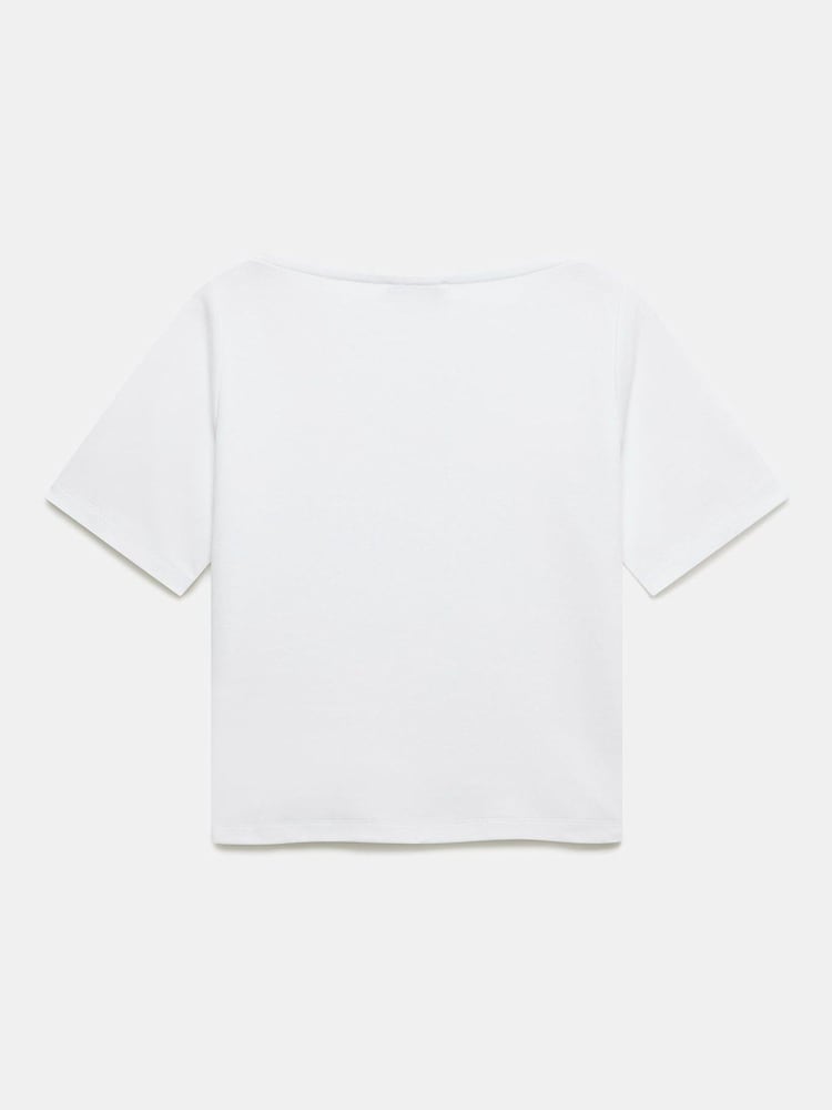 Mint Velvet Cream Slash Neck T-Shirt - Image 2 of 3
