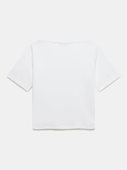 Mint Velvet Cream Slash Neck T-Shirt - Image 4 of 5
