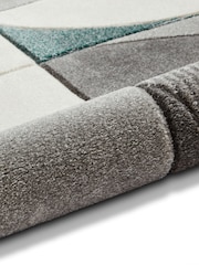 Think Rugs Teal Matrix MT63 Modern Geometric Rug - Image 3 of 6