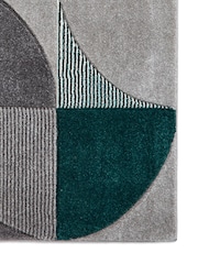 Think Rugs Teal Matrix MT63 Modern Geometric Rug - Image 6 of 6