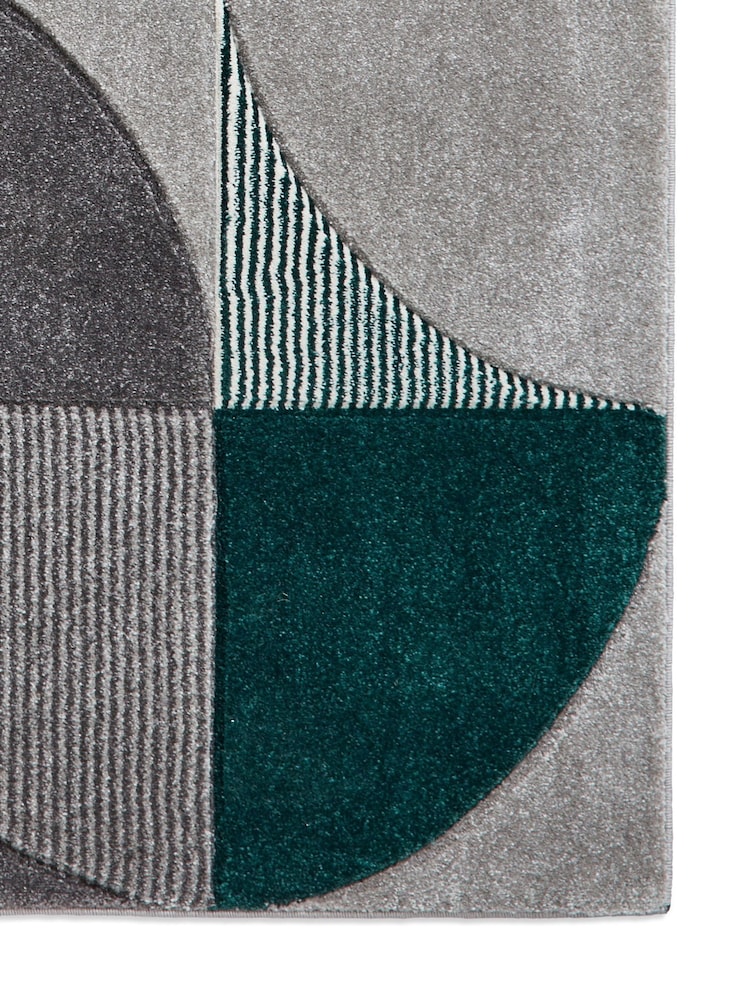 Think Rugs Teal Matrix MT63 Modern Geometric Rug - Image 6 of 6 Think Rugs Teal Matrix MT63 Modern Geometric Rug - Image 6 of 6