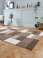 Think Rugs Beige Matrix MT61 Modern Geometric Rug - Image 2 of 6