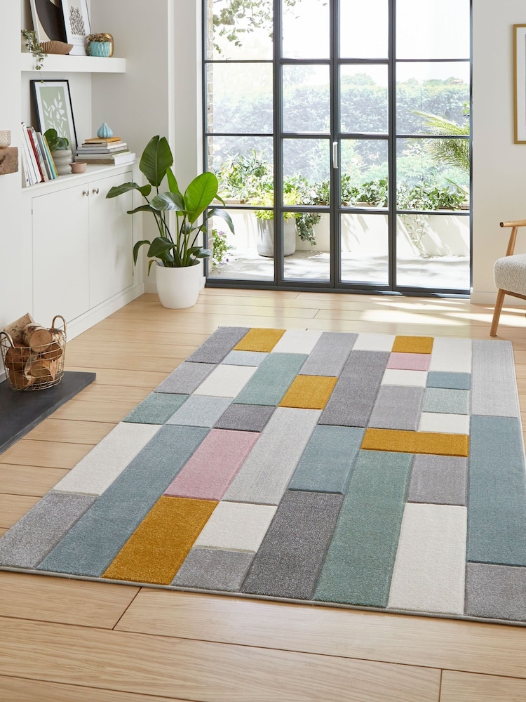 Think Rugs Multi Matrix E7918 Modern Geometric Rug - Image 1 of 6
