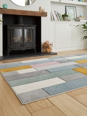 Think Rugs Multi Matrix E7918 Modern Geometric Rug - Image 2 of 6