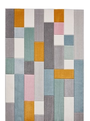 Think Rugs Multi Matrix E7918 Modern Geometric Rug - Image 3 of 6