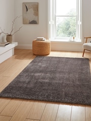 Think Rugs Charcoal Lux Shaggy Plain Shaggy Rug - Image 1 of 6