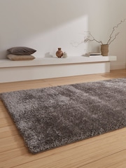 Think Rugs Charcoal Lux Shaggy Plain Shaggy Rug - Image 2 of 6