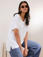 Friends Like These Ivory Short Sleeve Tunic - Image 1 of 5
