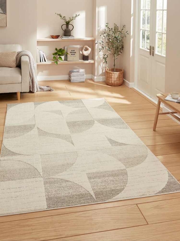 Think Rugs Beige Elio 66747 Modern Abstract Rug - Image 1 of 6
