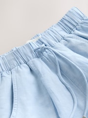 Light Blue Barrel Leg Linen Cotton Blend Trousers - Image 3 of 3