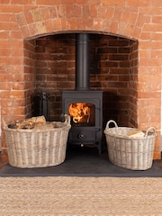 Snug Set of 2 Natural Oval Wicker Log Baskets - Image 1 of 6