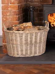 Snug Set of 2 Natural Oval Wicker Log Baskets - Image 2 of 6