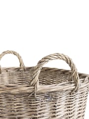 Snug Set of 2 Natural Oval Wicker Log Baskets - Image 6 of 6