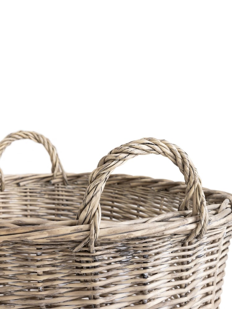 Snug Set of 2 Natural Oval Wicker Log Baskets - Image 6 of 6 Snug Set of 2 Natural Oval Wicker Log Baskets - Image 6 of 6