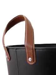 Snug Black Large Mulberry Leather Handle Log Bucket - Image 5 of 6
