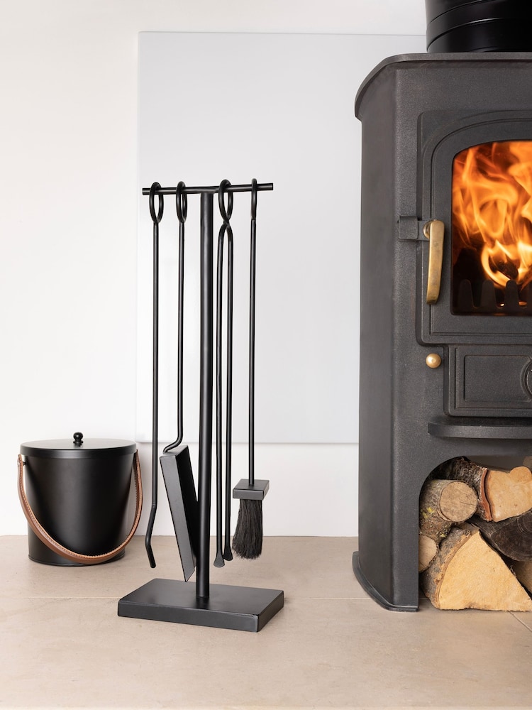 Snug Black Redwood Fireside Companion Set - Image 1 of 6 Snug Black Redwood Fireside Companion Set - Image 1 of 6