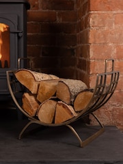 Snug Brass Folding Log Holder - Image 1 of 6