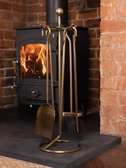 Snug Brass Cedar Fireside Companion Set - Image 1 of 6