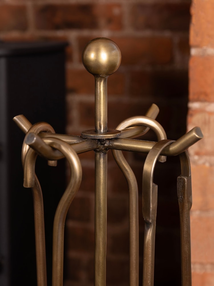 Snug Brass Cedar Fireside Companion Set - Image 2 of 6 Snug Brass Cedar Fireside Companion Set - Image 2 of 6