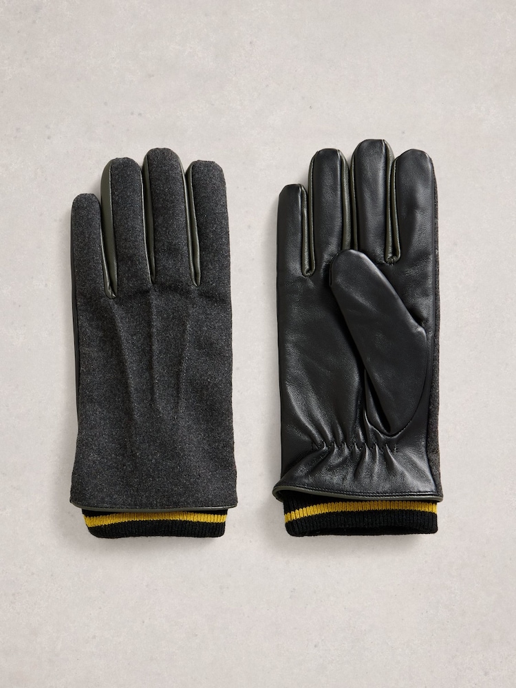 White Stuff Grey Liam Leather Gloves - Image 1 of 3 White Stuff Grey Liam Leather Gloves - Image 1 of 3