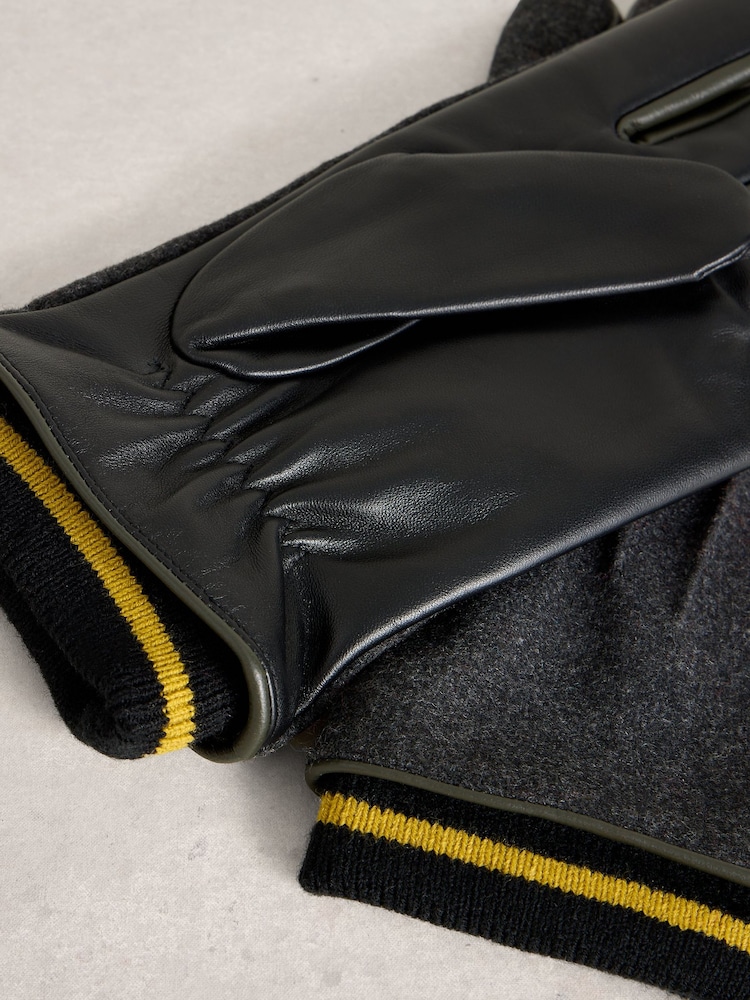 White Stuff Grey Liam Leather Gloves - Image 3 of 3 White Stuff Grey Liam Leather Gloves - Image 3 of 3