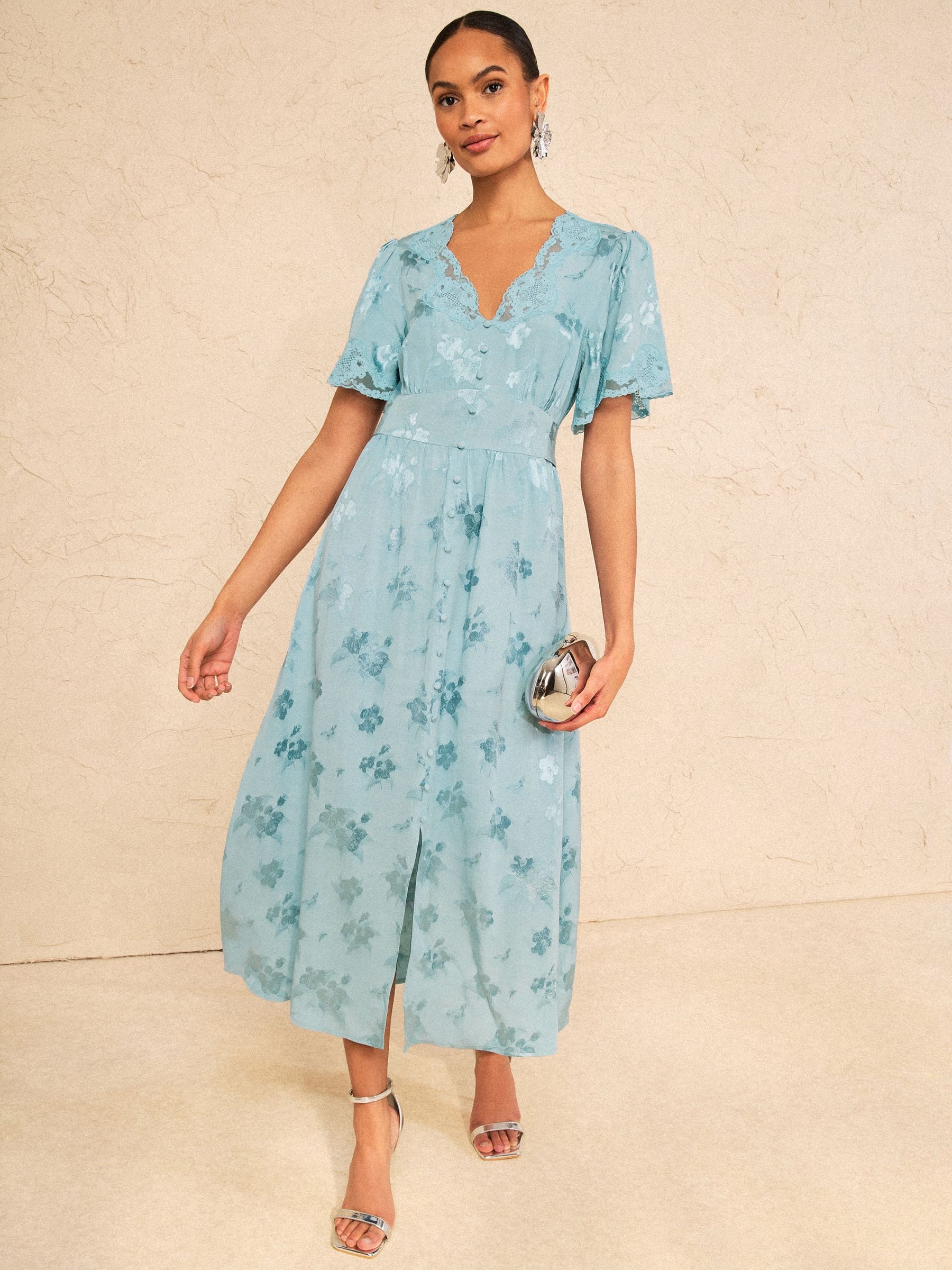 Buy Love & Roses Pale Blue Lace Midaxi Tea Dress from Next USA