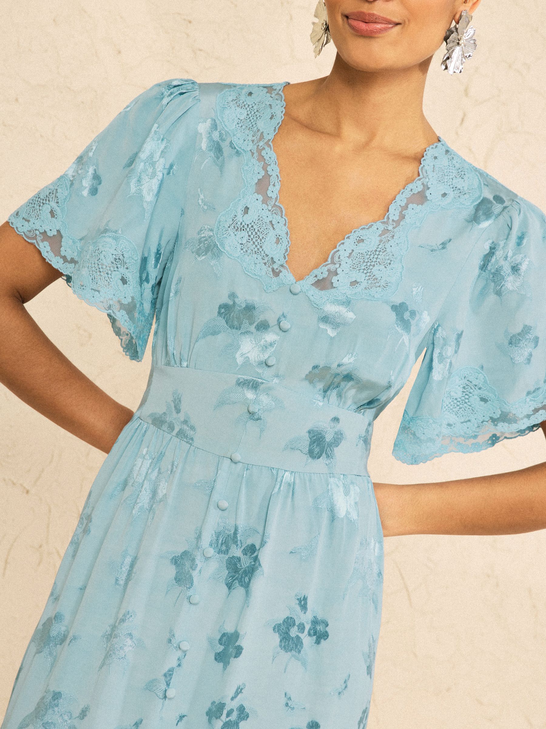 Buy Love & Roses Pale Blue Lace Midaxi Tea Dress from Next USA