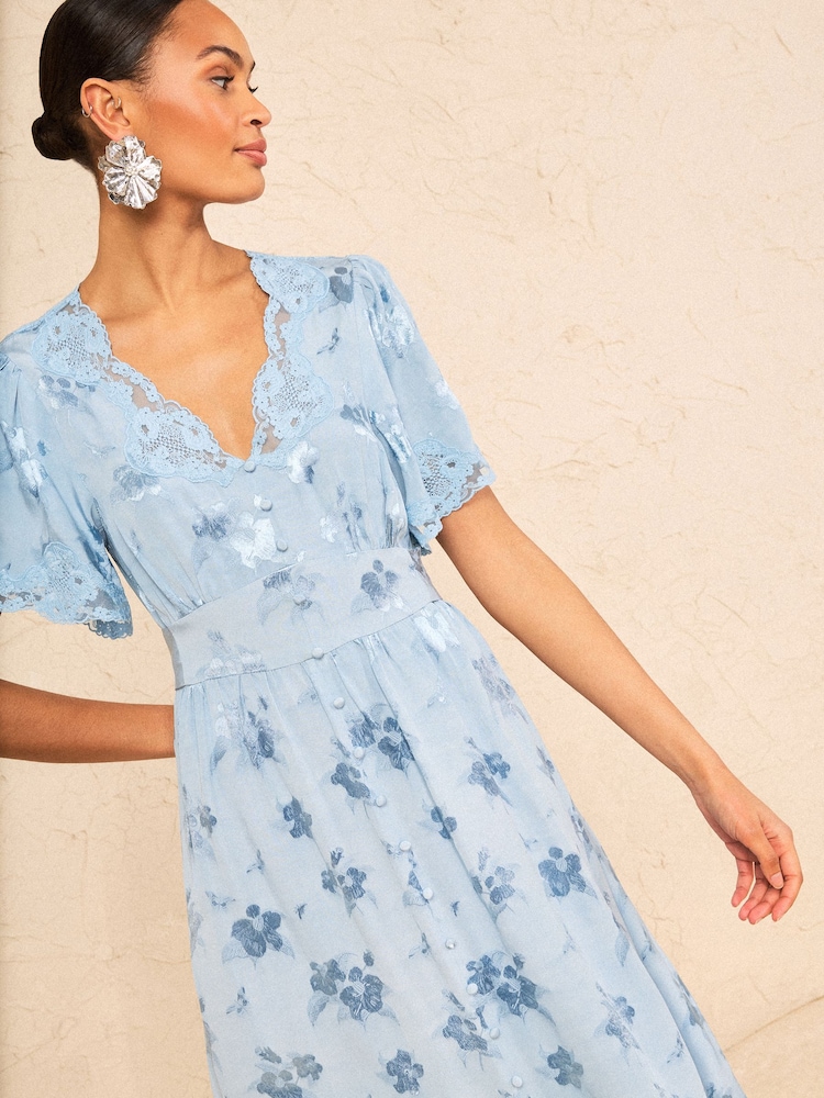 Hellblau - Love & Roses Lace Midaxi Tea Dress - Bild 4 von 4