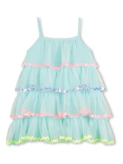 Billieblush Tulle Layered Strappy Sequin Party Occasion Blue Dress - Image 1 of 3