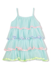 Billieblush Tulle Layered Strappy Sequin Party Occasion Blue Dress - Image 2 of 3