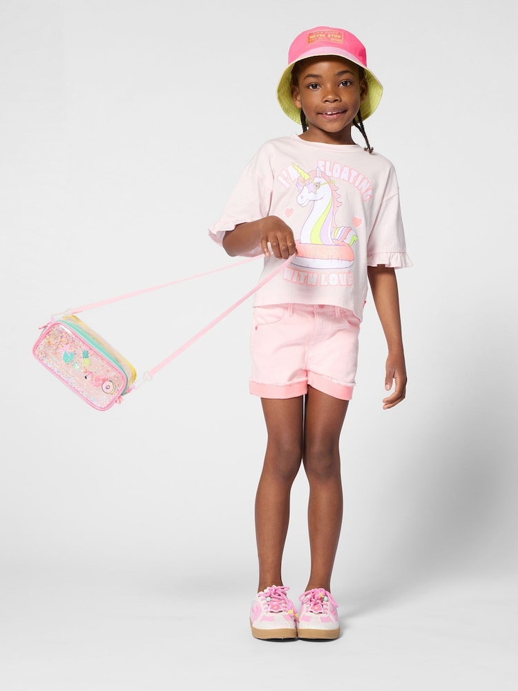 Billieblush Short Sleeve Unicorn Graphic Print T-Shirt - Image 1 of 4