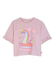 Billieblush Short Sleeve Unicorn Graphic Print T-Shirt - Image 2 of 4